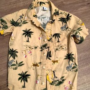 Button down short sleeve boys safari top